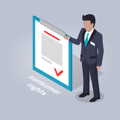Consumer Rights and Businessman Illustration.