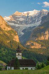 View of the wall Klein Fisherhorn, Grindelwald, Switzerland