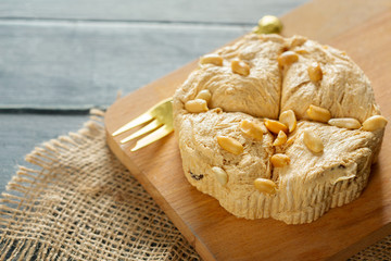traditional eastern desserts on wooden background