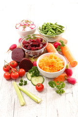 assorted fresh salad with ingredients