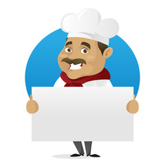Chef holding blank sign