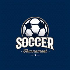 Obraz premium Soccer emblem blue