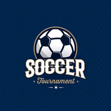 Soccer emblem blue