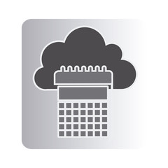 cloud calendar network icon, vector illustration design