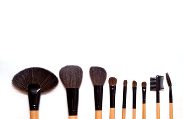 Brush for make-up on a white background