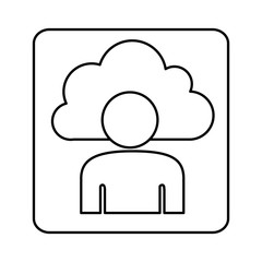 figure cloud person technology icon, vector illustration design