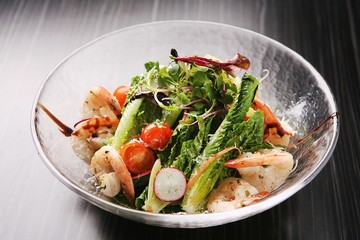 shirimp salad on the bowl