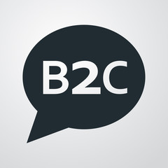 Icono plano burbuja B2C en fondo degradado