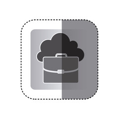 gray cloud suitcase network icon, vector illustration design