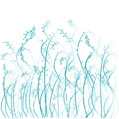 Abstract pattern of blue wildflowers