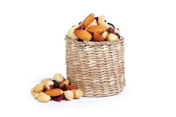 Obraz na płótnie Canvas mixed nuts isolated on the white background