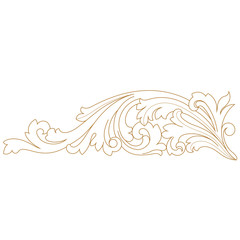 Fototapeta premium Golden vintage baroque ornament, corner. Retro pattern antique style acanthus. Decorative design element filigree calligraphy vector. - stock vector