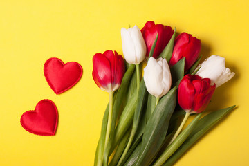 Red and white tulips