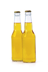 Set of beer bottles isolated