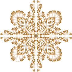 Golden vintage baroque ornament, corner. Retro pattern antique style acanthus. Decorative design element filigree calligraphy vector. - stock vector