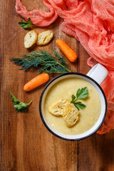 Vegetable soup puree in a mug