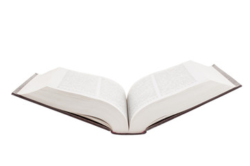 Open book isolated on white background