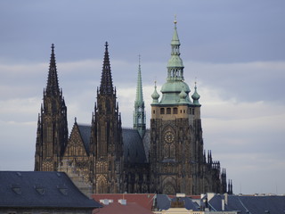 top view of a Prague st vithus cathedral