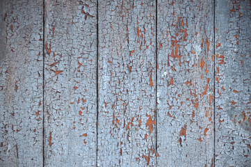Texture of the boards painted blue paint