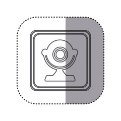 figure emblem computer camera icon, vector illustration design