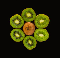 Fototapeta premium flower kiwi Delicious fresh kiwi fruit vitamin cooking, salad