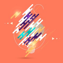 Abstract colored geometric theme. Flat rounded motion concept. Busines theme for your presentation. Vector illustration