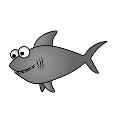 happy shark cartoon icon, vector illustration design