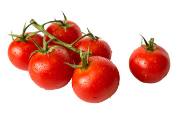 fresh tomatoes isolated on white background