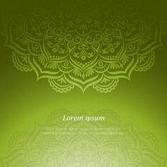 Hand-drawn lace frame, mandala.