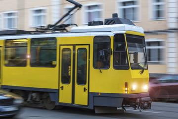 Fototapeta na wymiar speeding tram
