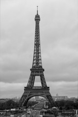 eiffel tower at a rainy day