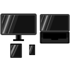 Vector laptop, computer, phone