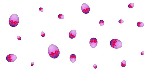 Eggs background. Colorful glossy Easter eggs isolated on white background