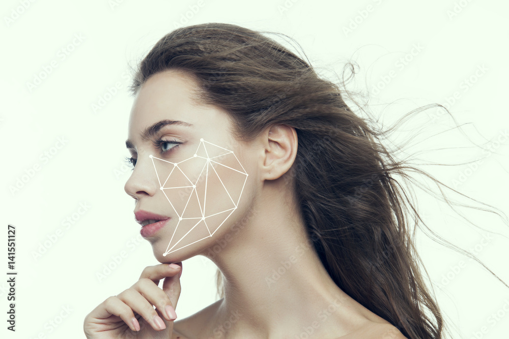 Wall mural biometrics face