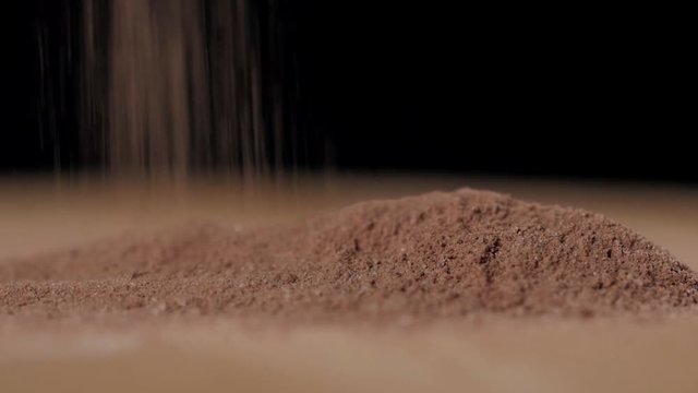 Close up of protein powder sports nutrition with chocolate