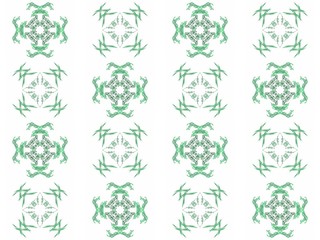 Seamless texture with 3D rendering abstract fractal green pattern