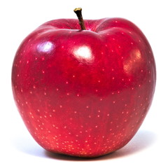 Red juicy apple isolated on white