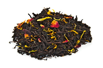 Leaf tea isolated on white