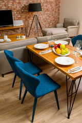 decorated table in the living room