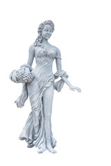 Ancient women statue,isolated on white background with clipping path.