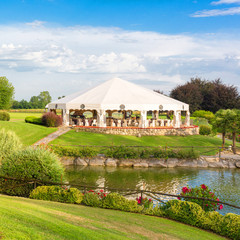 Outdoor wedding reception