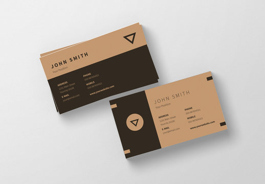 Simple Brown and Black Business Card Layout 1