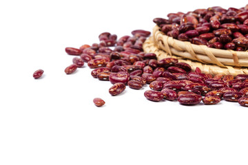 Red beans isolated on white background