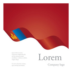 Fototapeta premium New brochure abstract design modular pattern of wavy flag ribbon of Mongolia