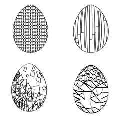 Set of silhouettes of easter eggs, Vector illustration