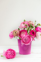 Bouquet of Pink Ranunculus, Buttercup Flowers