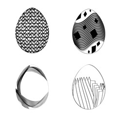 Set of silhouettes of easter eggs, Vector illustration