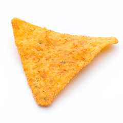 Nachos chips, isolated on white background.
