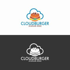 cloud burger logo in vector