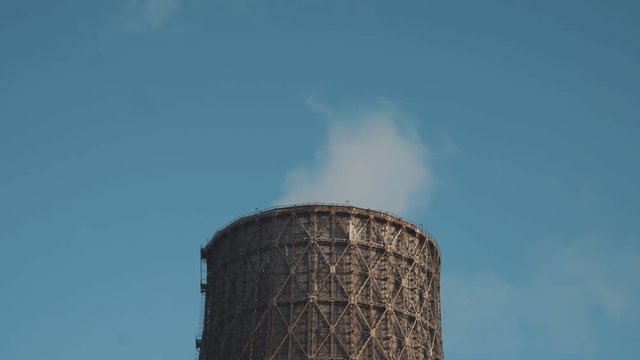 Cooling tower of nuclear power plant. coal-burning power plant